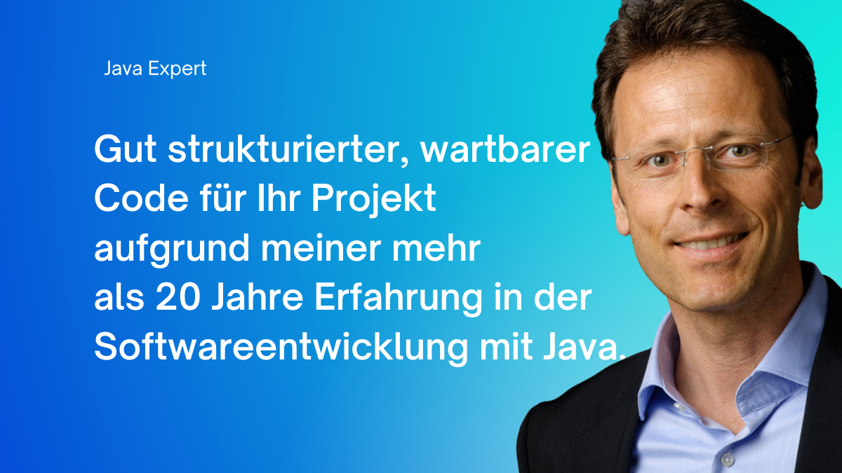 Christian Stellwag Java-Experte: Fundierte Erfahrung mit modernen Features wie Streams, Lambdas, Annotations, Generics, Records und Virtual Threads sowie Clean Code und Software Patterns für effiziente, wartbare Lösungen.